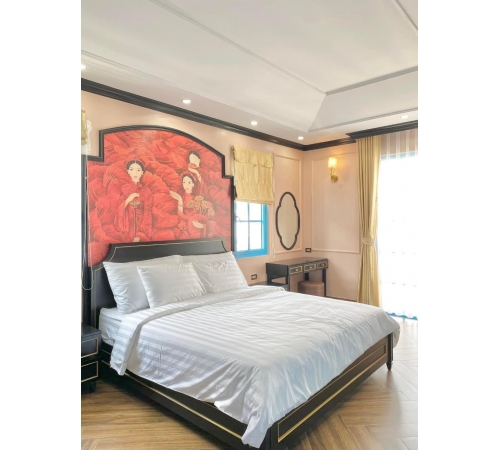 Hoàn thiện cho khách sạn - Chăn drap gối vải sọc 3cm