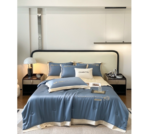 Bộ Drap mền màu xanh dương vip