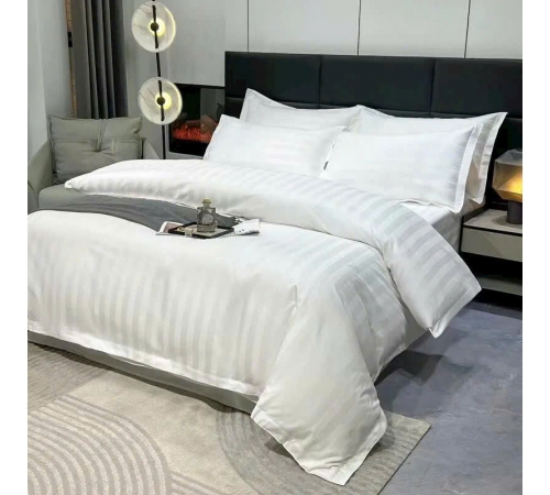 Bộ giường ngủ khách sạn kẻ sọc 3cm